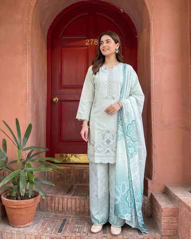 Nazik - Embroidered - Fancy Cotton Karandi
