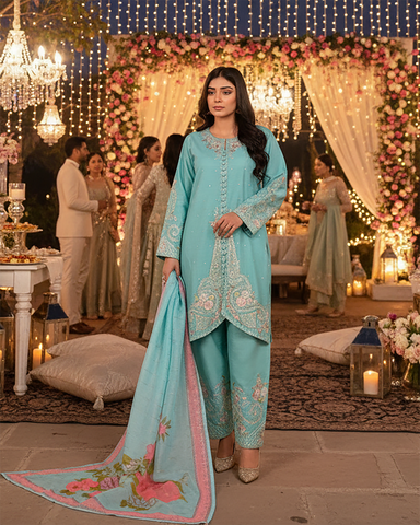 Three Piece Formals | Embroidered - Diva - Eid Special | Premium Cotton Lawn