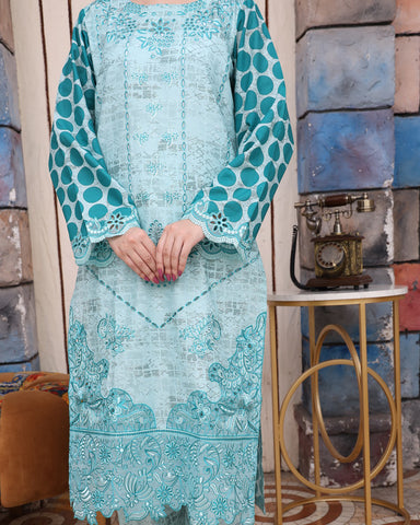 Designer Three Pieces | Polka Dots | Cambric