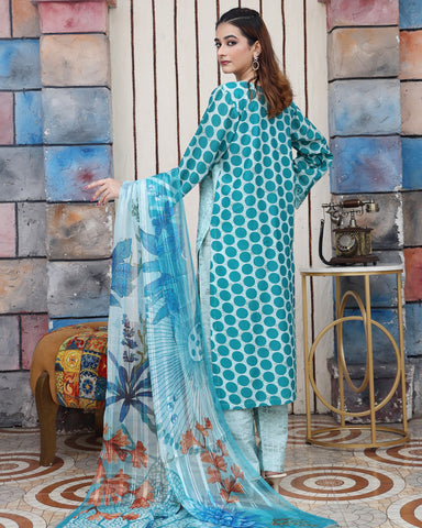 Designer Three Pieces | Polka Dots | Cambric