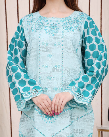 Designer Three Pieces | Polka Dots | Cambric