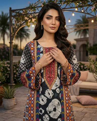 Designer Two Piece | Printed Co-Ord Set - Alyssa Gown | Premium Lawn