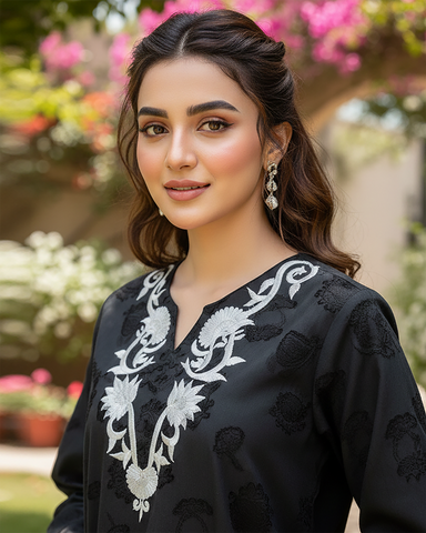 Semi Western Two Piece | Embroidered Shirt/Flapper | Cotton