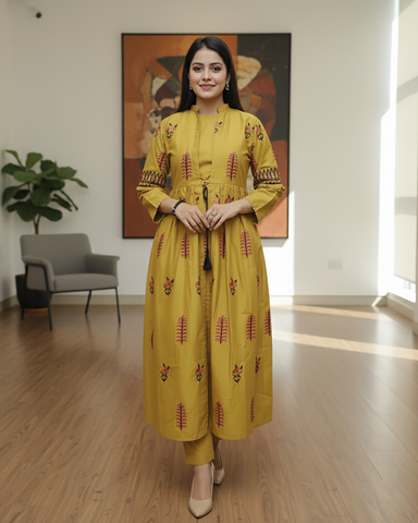 Designer Embroidered Gown/Inner | Titli Gown | Cambric Khaddar