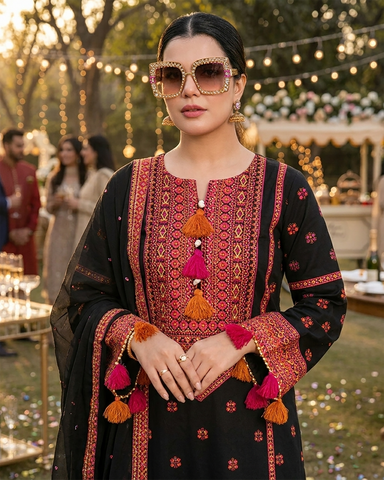 Designer Three Piece | Embroidered - Gulnaar | Premium Lawn