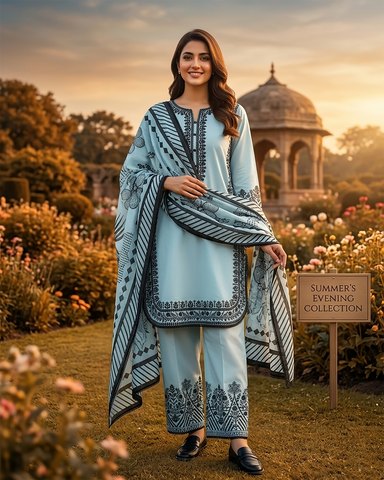 Designer Three Piece | Embroidered - Luxury Virsa Iconic | Premium Lawn