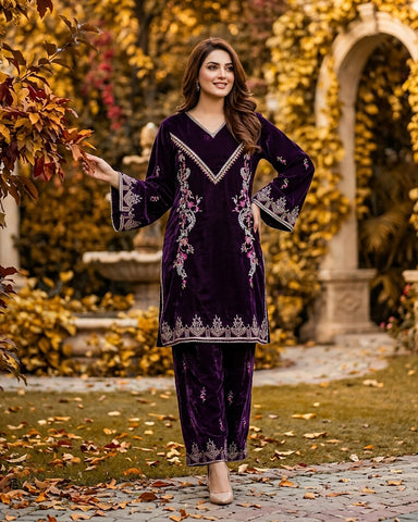 Makhmal-E-Shahi - Embroidered - Premium Velvet Micro 9000