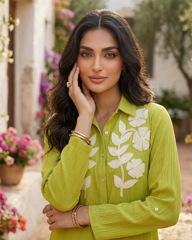 Semi Western Two Piece | Designer Co-Ord Set | Crush Georgette