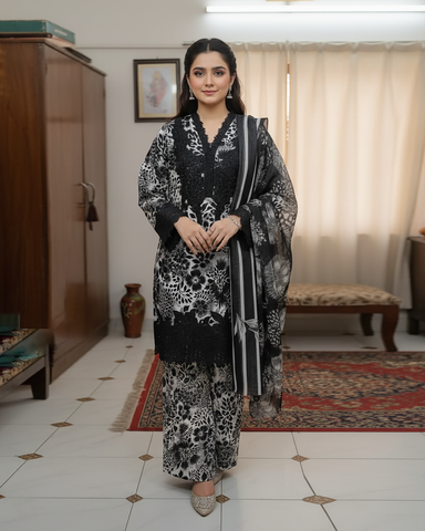 Designer Three Piece | Mano - Winter Special | Premium Corduroy Khaddar