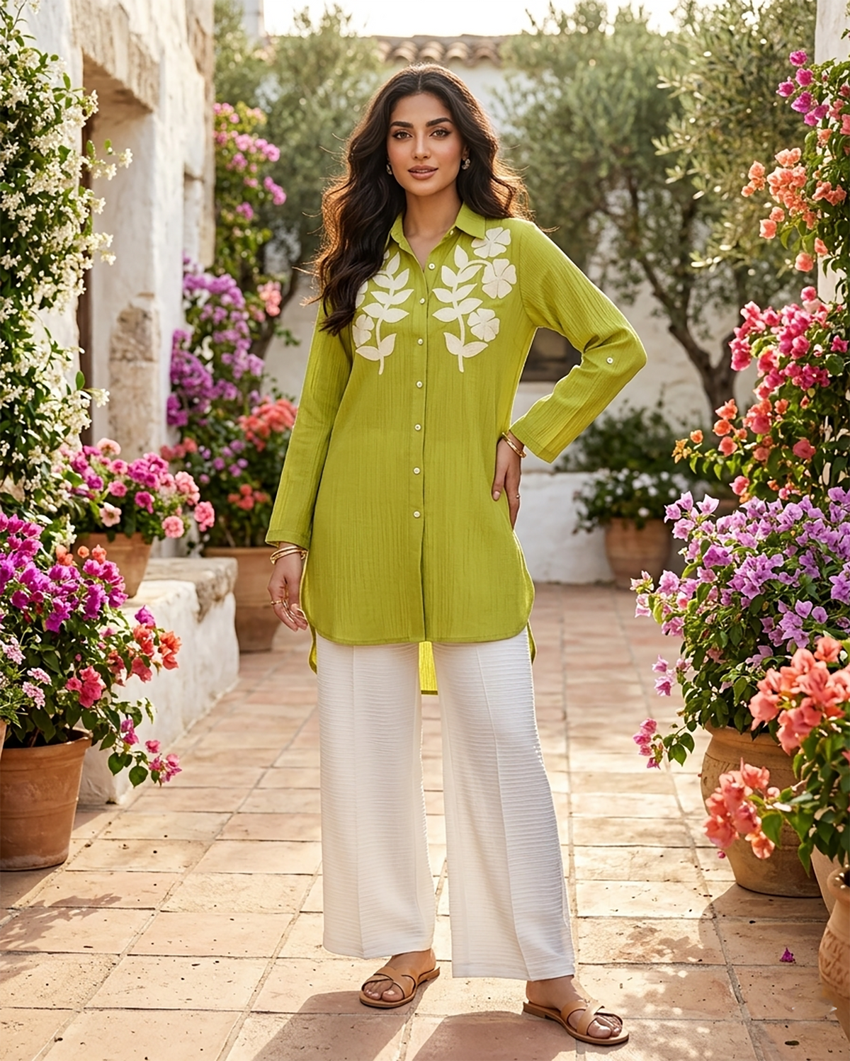 Semi Western Two Piece | Designer Co-Ord Set | Crush Georgette