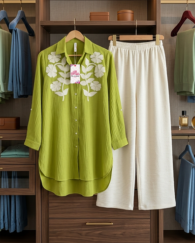 Semi Western Two Piece | Designer Co-Ord Set | Crush Georgette