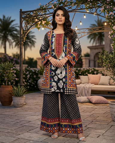 Designer Two Piece | Printed Co-Ord Set - Alyssa Gown | Premium Lawn