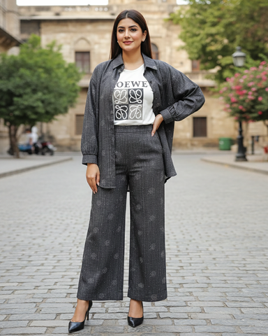 Western Denim Co-ord Set | Designer Mukesh | Denim Styled Lycra