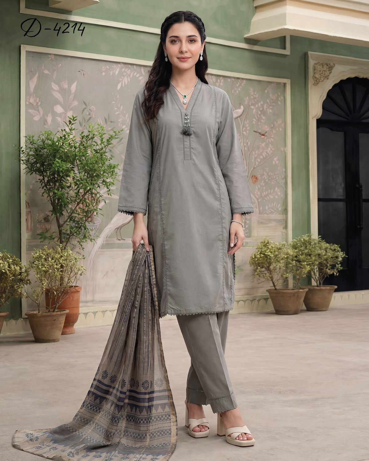 Digital Three Piece | Designer "Isola"- Eid Special | Premium Cotton Lawn