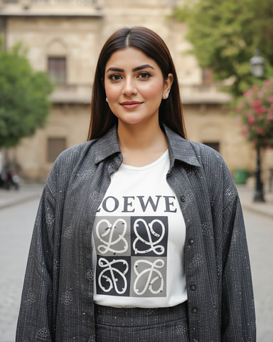 Western Denim Co-ord Set | Designer Mukesh | Denim Styled Lycra