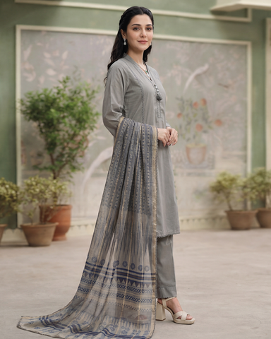 Digital Three Piece | Designer "Isola"- Eid Special | Premium Cotton Lawn