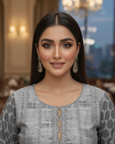 Designer Three Piece | Embroidered - Minahil | Premium Winter Cotton