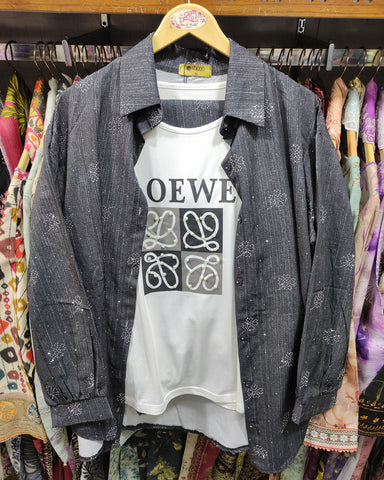 Western Denim Co-ord Set | Designer Mukesh | Denim Styled Lycra