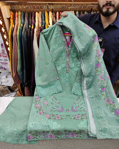 Designer Three Piece | Embroidered - Irem | Premium Cotton Khaddar