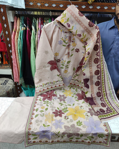 Designer Three Piece | Embroidered - Everyday Multi Chrome | Lawn