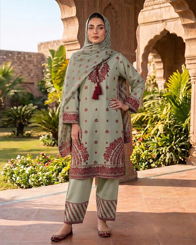 Designer Three Piece | Embroidered - Bint e Hawa | Premium Lawn
