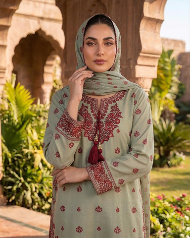 Designer Three Piece | Embroidered - Bint e Hawa | Premium Lawn
