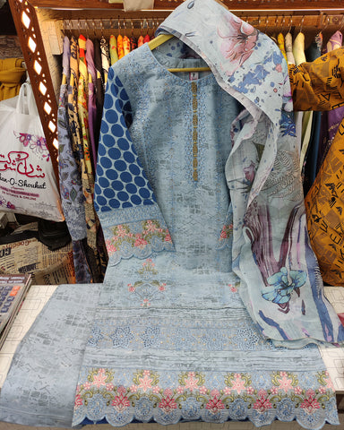 Designer Three Piece | Embroidered - Minahil | Premium Winter Cotton