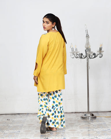 Semi Western Two Piece | Short Shirt | Bell Flapper | Stone Linen