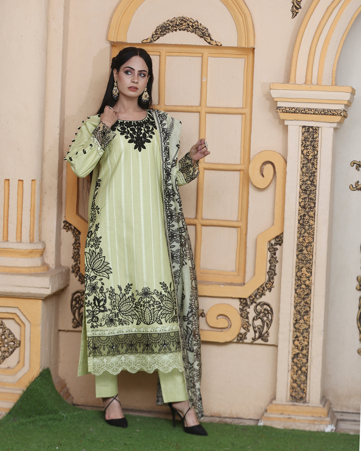 Designer Embroidered Three Piece | Sahiba | Khaddar