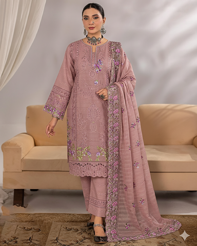 Designer Three Pieces | Phool Boota | Winter Self Khaddar