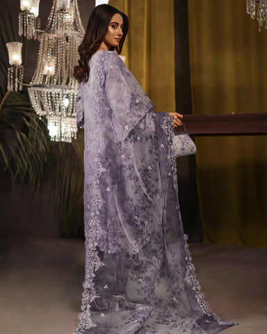 Three Piece Formals | Festive Embroidered - Jahira | Premium Organza