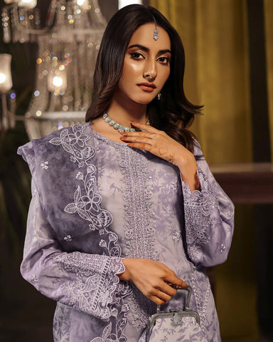 Three Piece Formals | Festive Embroidered - Jahira | Premium Organza