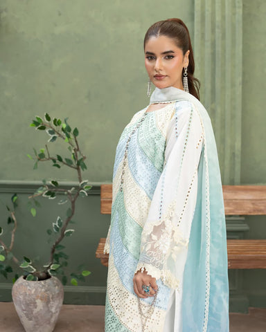 Designer Three Piece | Embroidered - Layers | Premium Lawn
