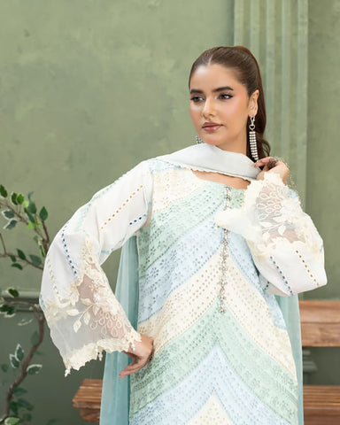 Designer Three Piece | Embroidered - Layers | Premium Lawn