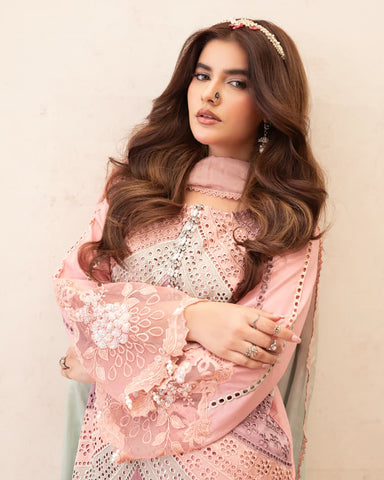 Designer Three Piece | Embroidered - Layers | Premium Lawn