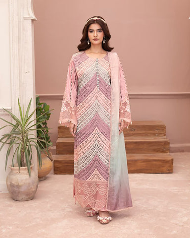 Designer Three Piece | Embroidered - Layers | Premium Lawn