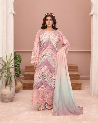 Designer Three Piece | Embroidered - Layers | Premium Lawn