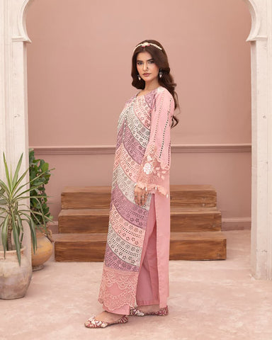 Designer Three Piece | Embroidered - Layers | Premium Lawn
