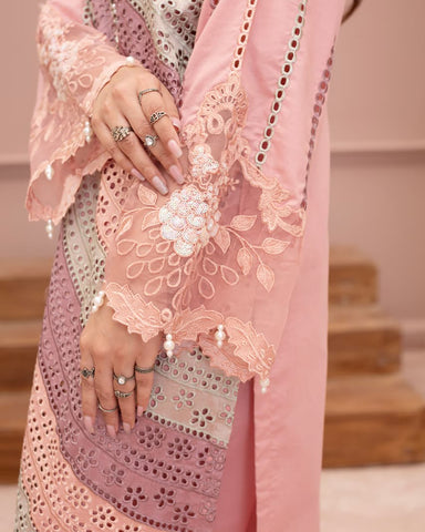 Designer Three Piece | Embroidered - Layers | Premium Lawn