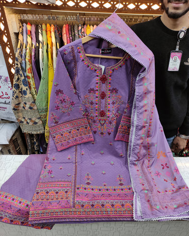 Designer Three Piece | Nain Tara | Luxury Winter Cotton