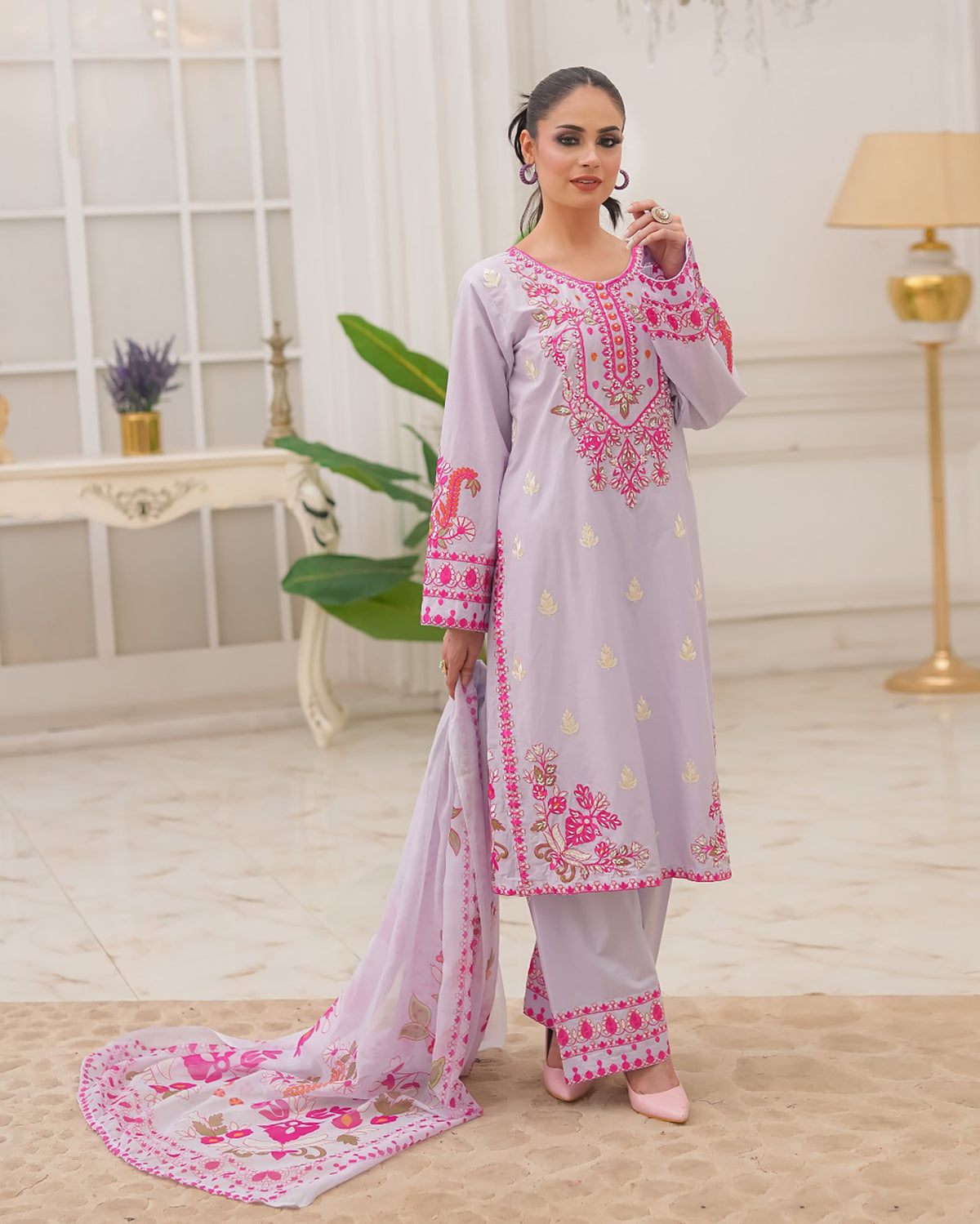 Designer Three Piece | Embroidered - Noor E Chand | Premium Lawn