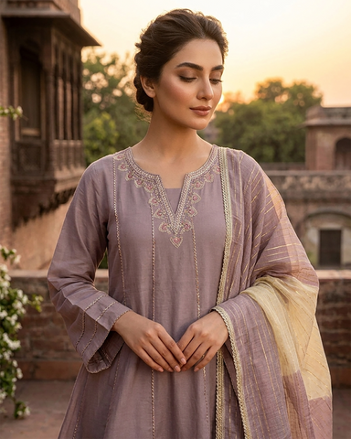 Designer Three Piece | Embroidered - Naqash-E-Zulekha | Premium Lawn