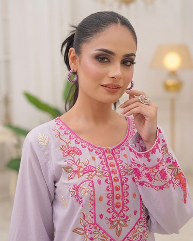 Designer Three Piece | Embroidered - Noor E Chand | Premium Lawn