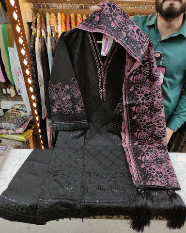 Three Piece Formals | Embroidered - Aswad - Eid Special | Premium Lawn