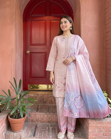 Nazik - Embroidered - Fancy Cotton Karandi