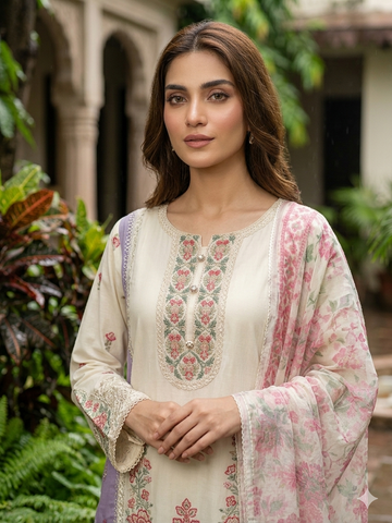 Designer Three Piece | Embroidered - Zareesh Iconic | Premium Bareeze Lawn