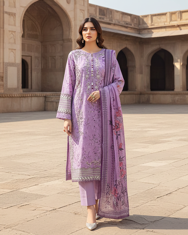 Designer Three Piece | Embroidered - Gulabo | Winter Cotton