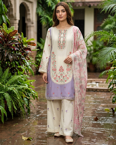 Designer Three Piece | Embroidered - Zareesh Iconic | Premium Bareeze Lawn