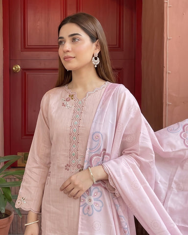 Nazik - Embroidered - Fancy Cotton Karandi