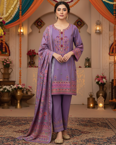 Designer Three Piece | Nain Tara | Luxury Winter Cotton